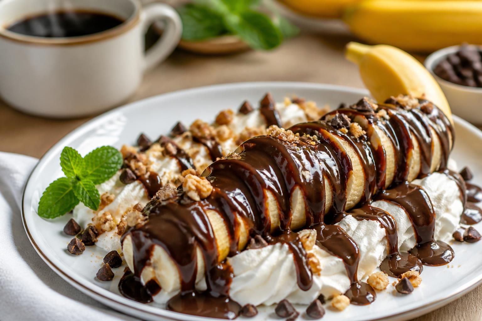savourez un délice chocolaté à la banane, une gourmandise irrésistible qui allie douceur fruitée et richesse du chocolat pour un plaisir intense.