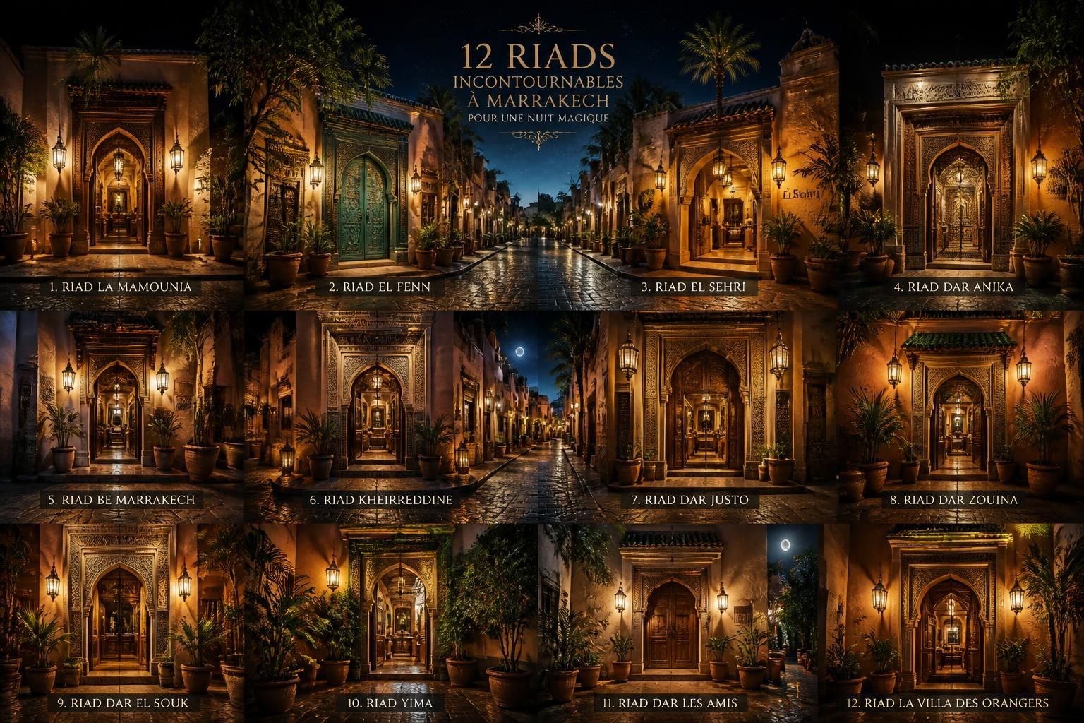 découvrez les 12 riads incontournables pour une nuit magique au cœur de la médina de marrakech et vivez une expérience unique entre tradition et confort.