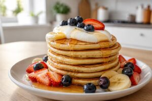 Pancakes au yaourt prêts à déguster sans temps de repos